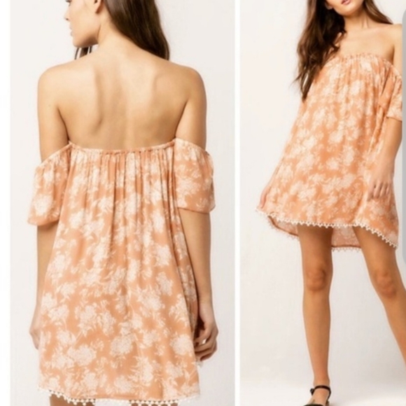 Off the Shoulder Boho Mini Dress - Picture 3 of 3